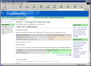 iPensions User Interface